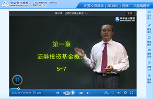 李宏偉老師2015年證券從業《證券投資基金》習題班高清課程