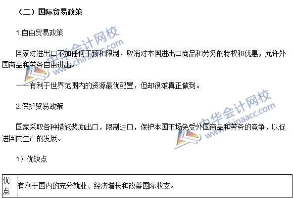 《審計專業(yè)相關知識》高頻考點：國際貿(mào)易理論與政策