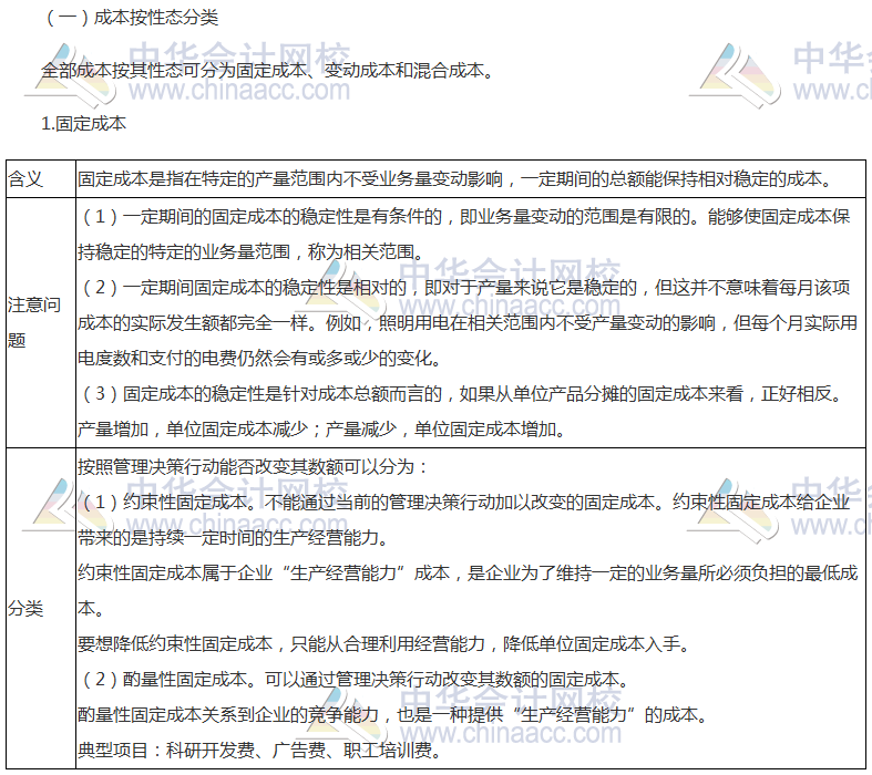 《財管》高頻考點：成本性態分析