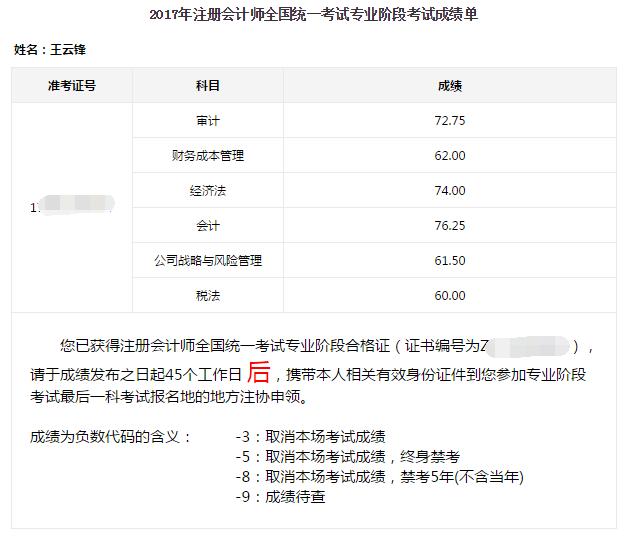 2017年注冊會計(jì)師考試高分學(xué)員