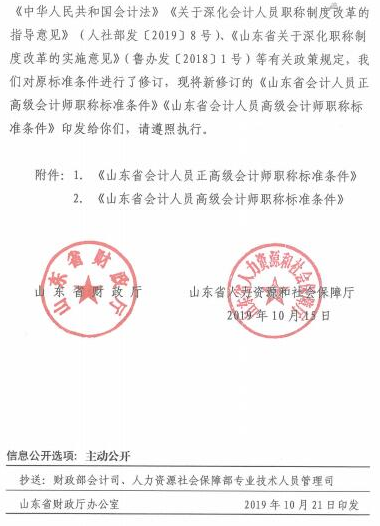 山東威海2019年高級會計師、正高級會計師評審標(biāo)準(zhǔn)條件
