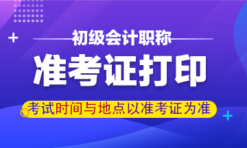 2020初級會計(jì)準(zhǔn)考證打印
