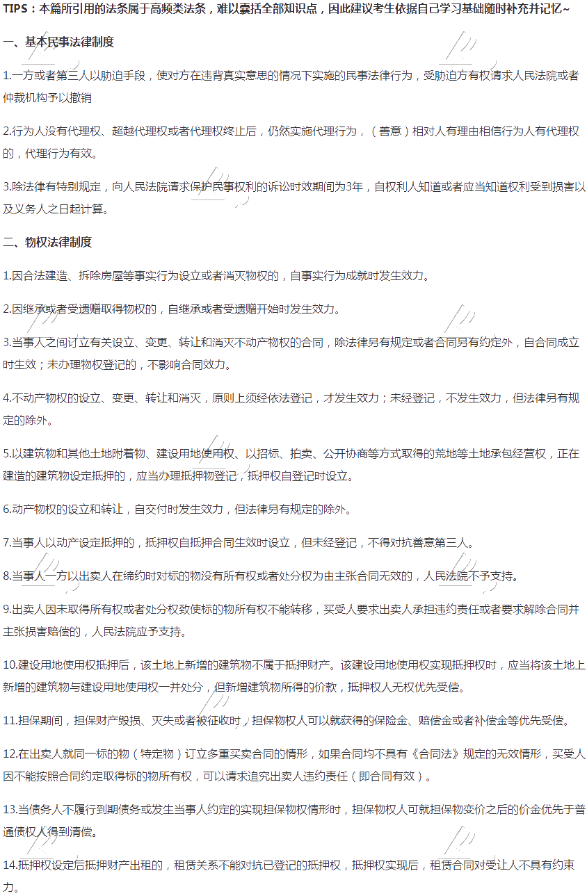【精華】注會《經濟法》必背100法條