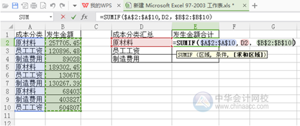 如何使用SUMIF函數進行分類匯總？