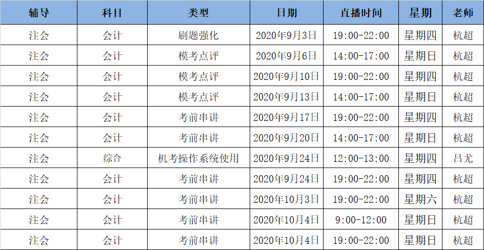 2020注會(huì)《會(huì)計(jì)》C位奪冠課表來(lái)了！