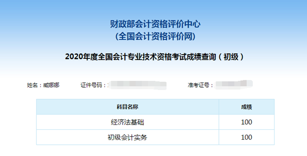 喜報：網校學員雙百成績出爐！單科百分學員頻出！