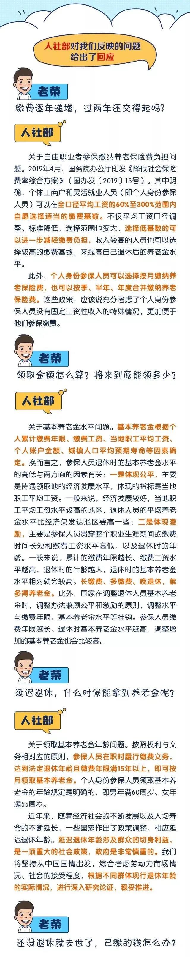 關于養老保險，人社部這些回應都說清楚了~速看