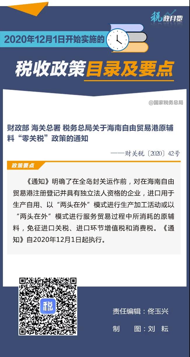 2020年12月1日開(kāi)始實(shí)施的稅收政策