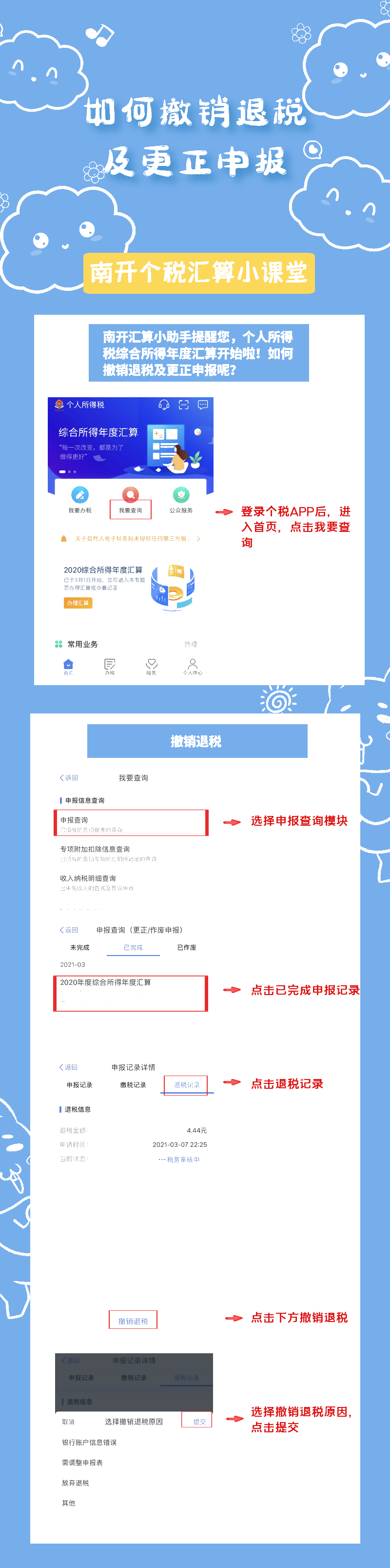 如何撤銷退稅及更正申報？