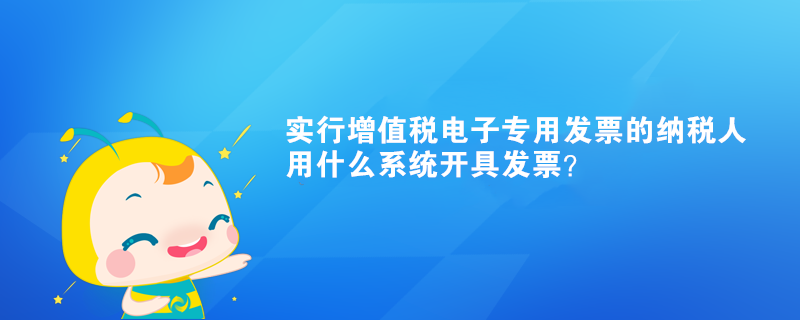 實行增值稅電子專用發票的納稅人用什么系統開具發票？