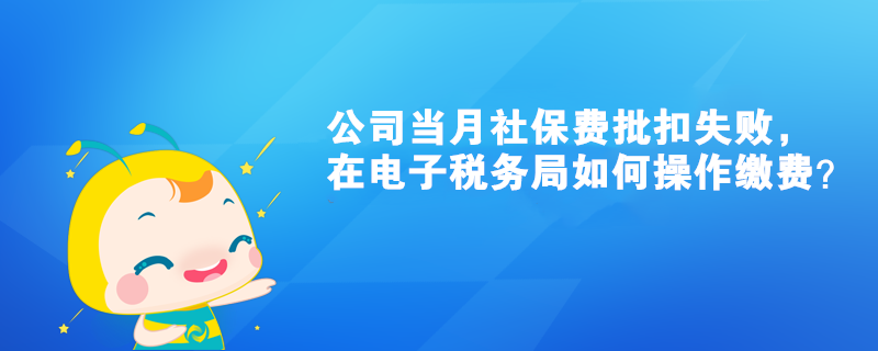 公司當月社保費批扣失敗，在電子稅務局如何操作繳費？