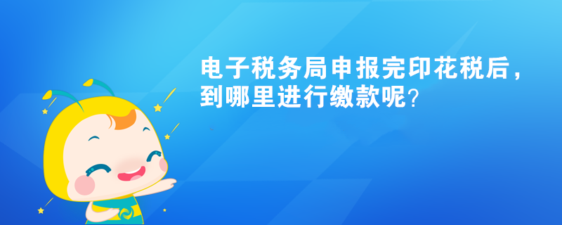 電子稅務局申報完印花稅后，到哪里進行繳款呢？