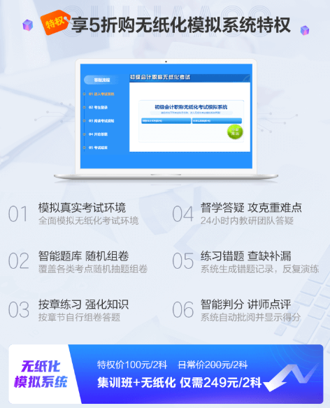 初級會計無紙化模擬系統(tǒng)是只有幾套試卷嗎？