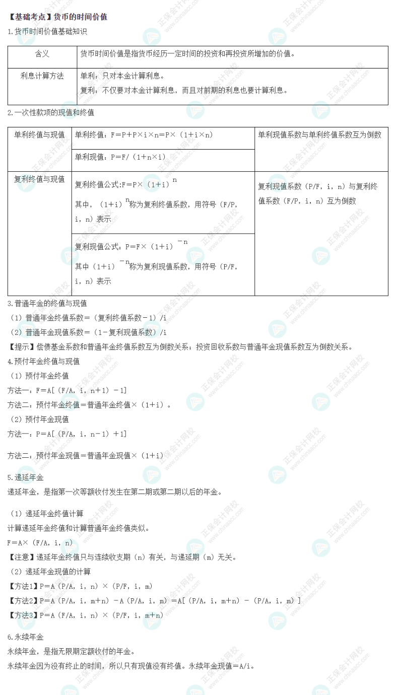 2022注會《財管》基礎備考階段必備考點