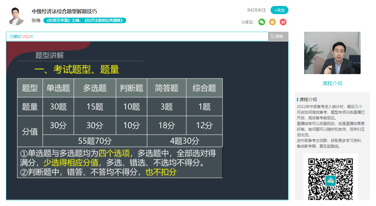 張穩：中級會計經濟法答題技巧1小時全解讀