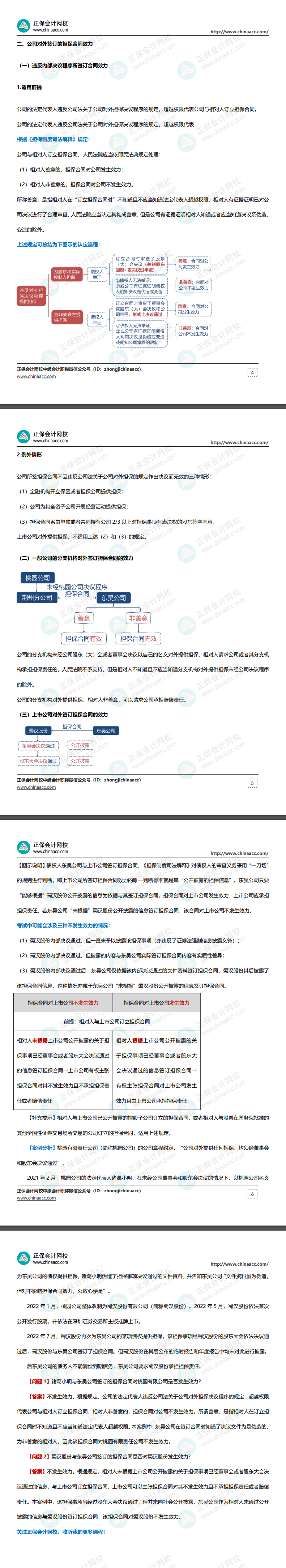 【干貨資料】張穩老師中級《經濟法》講義：公司擔保制度