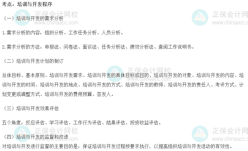 2022初級經濟師《人力》高頻考點：培訓與開發程序