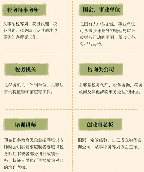 考過稅務師都能做什么工作