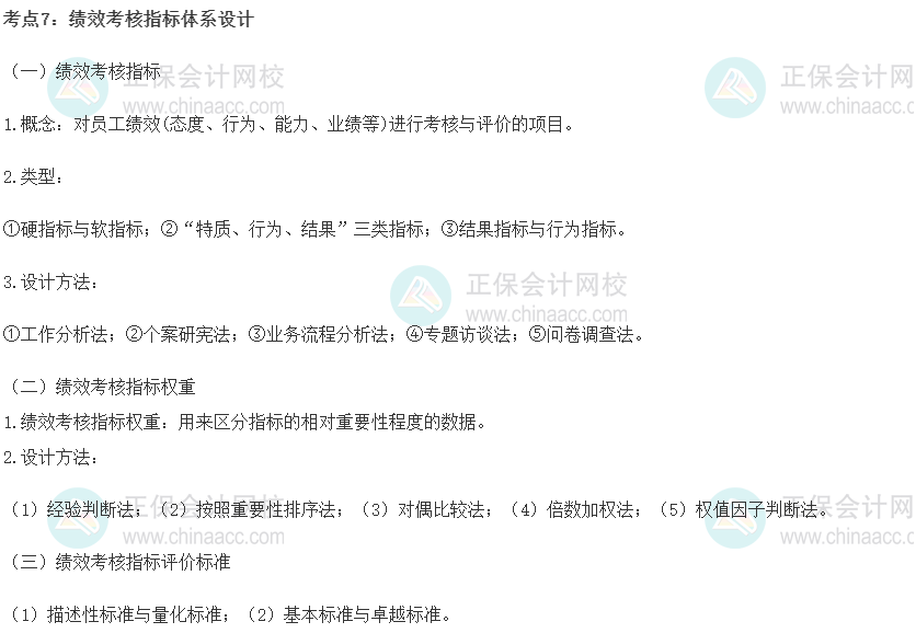 初級經濟師《人力資源》重要考點精選：績效考核指標體系設計