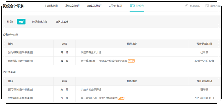 2023年初級(jí)會(huì)計(jì)【豪華書課包】基礎(chǔ)階段教材精講開課啦！