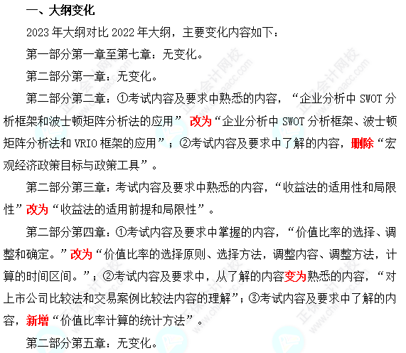 2023年資產評估師《資產評估實務（二）》考試大綱變動解讀