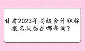 甘肅2023年高級會計職稱報名狀態在哪查詢？