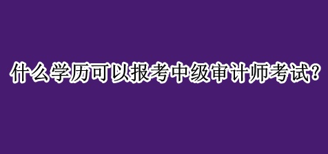 什么學(xué)歷可以報考中級審計師考試？