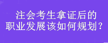 注會考生：拿證后的職業發展該如何規劃？