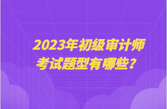 2023年初級(jí)審計(jì)師考試題型有哪些？