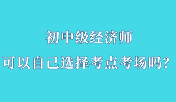 初中級(jí)經(jīng)濟(jì)師可以自己選擇考點(diǎn)考場(chǎng)嗎？
