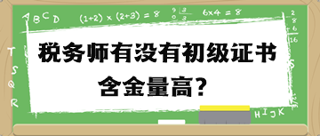 稅務師有沒有初級證書含金量高？