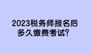 2023稅務師報名后多久繳費考試？
