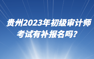 貴州2023年初級審計師考試有補報名嗎？