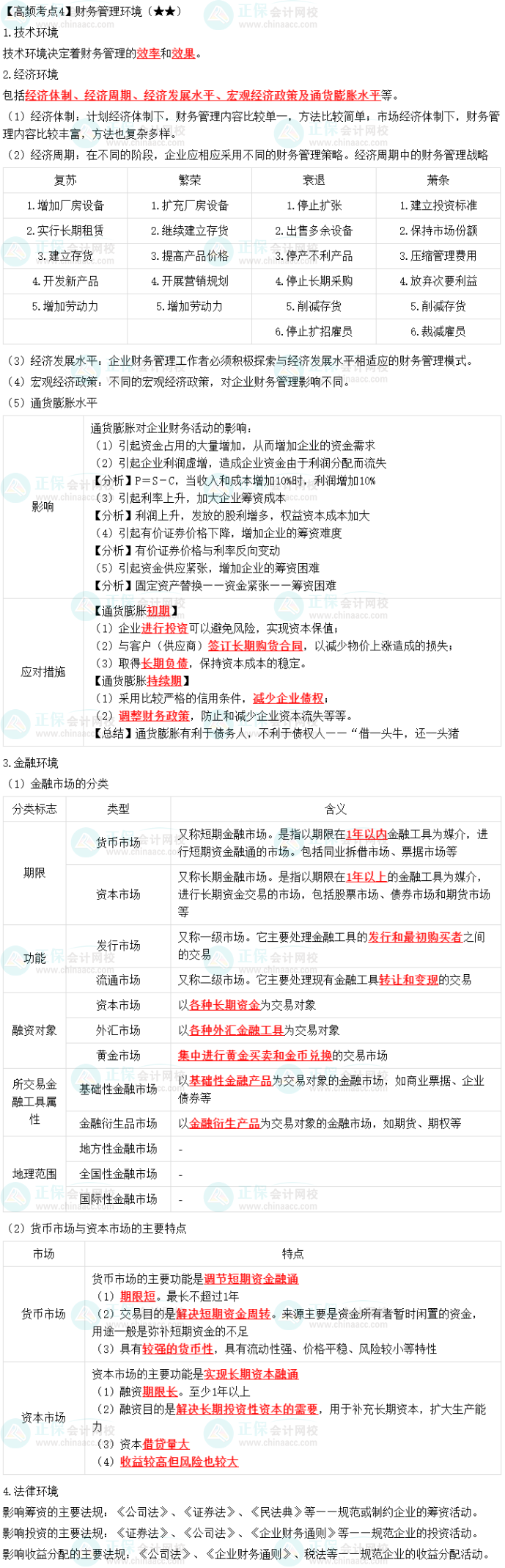 2023年中級《財務管理》高頻考點：財務管理環境