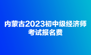 內蒙古2023初中級經濟師考試報名費