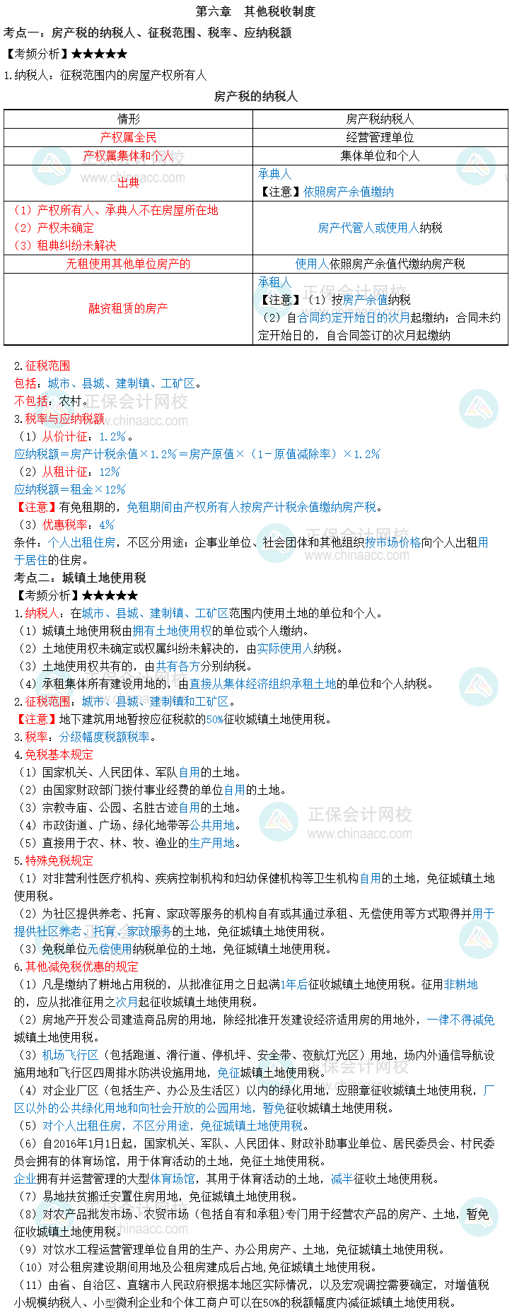 2023中級經濟師《財政稅收》三色筆記