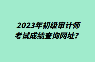 2023年初級審計師考試成績查詢網址？