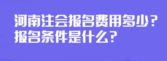 河南注會報名費用多少？報名條件是什么？