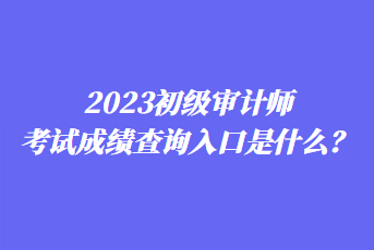 2023初級審計師考試成績查詢入口是什么？