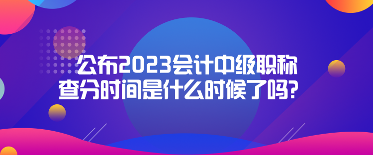 公布2023會計中級職稱查分時間是什么時候了嗎？  