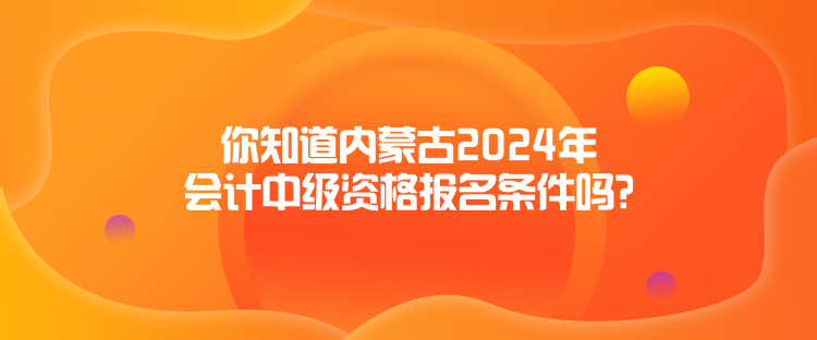 你知道內蒙古2024年會計中級資格報名條件嗎？