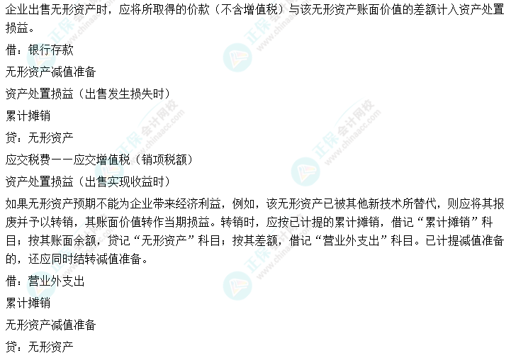 2024中級會計實務預習必看知識點8：無形資產的處置