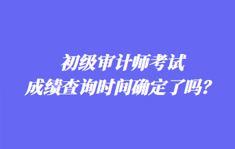 初級審計師考試成績查詢時間確定了嗎？