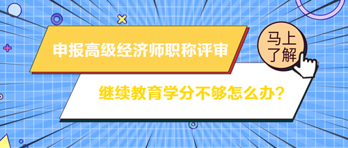 申報高級經濟師職稱評審 繼續教育學分不夠怎么辦？
