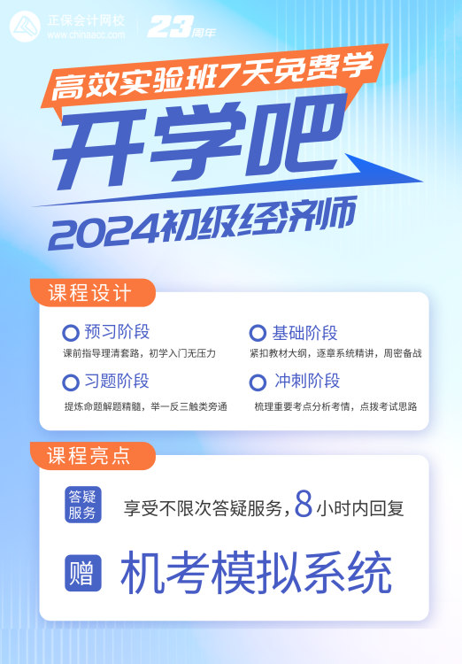 2024初級經濟師高效實驗班