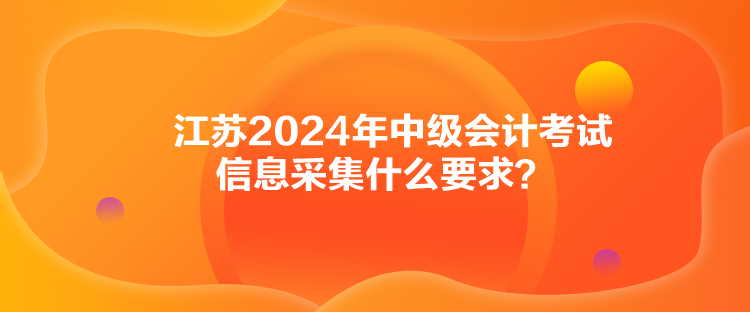 江蘇2024年中級會計考試信息采集什么要求？