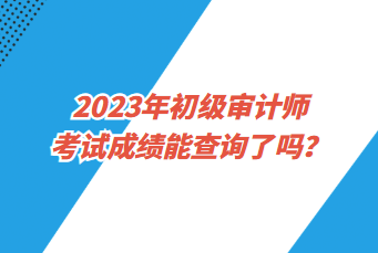 2023年初級(jí)審計(jì)師考試成績(jī)能查詢(xún)了嗎？
