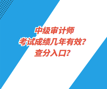中級審計(jì)師考試成績幾年有效？查分入口？