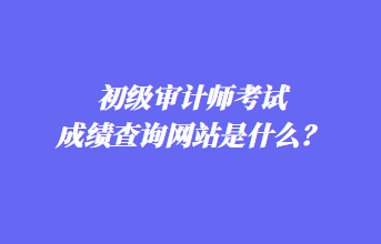 初級審計師考試成績查詢網站是什么？