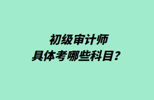 初級審計師具體考哪些科目？